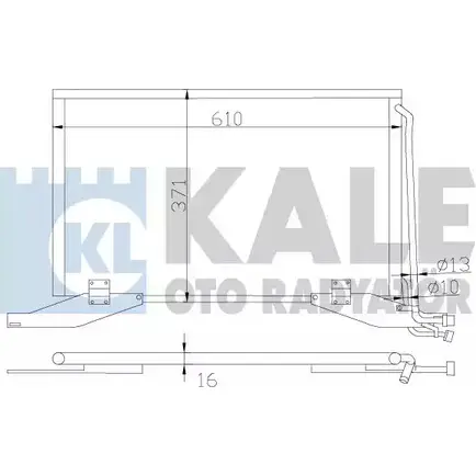 Радиатор кондиционера KALE OTO RADYATOR HQ6VKAM 392800 3139662 UO 7C7N