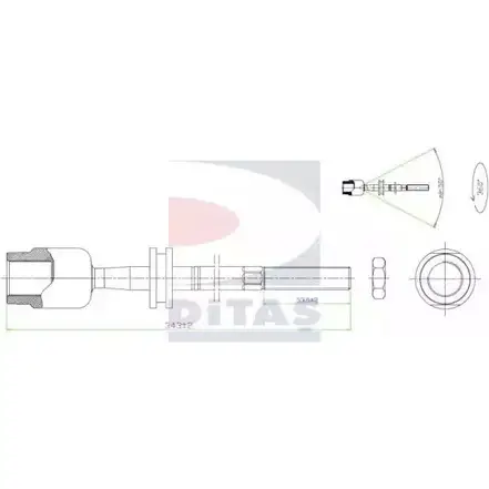 Рулевая тяга DITAS 3142227 A2-5659 NGLHEJ UJB2 TLB изображение 0