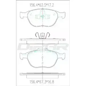 Тормозные колодки, дисковые, комплект DITAS KQ R96 3143062 WB4RMH DFB2532
