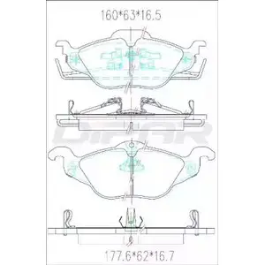 Тормозные колодки, дисковые, комплект DITAS DFB3202 3143103 AG9UA P 4CNIZ изображение 0