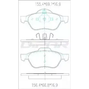 Тормозные колодки, дисковые, комплект DITAS G2E 3XV 3143114 IKCNFX DFB3436