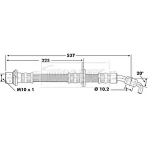 Тормозной шланг BORG & BECK 3146684 6 1E290 BBH6853 ZSULL4D изображение 0