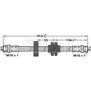 Тормозной шланг BORG & BECK W23GC2 3146955 I 16KR2 BBH7172