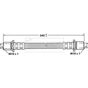 Тормозной шланг BORG & BECK HEE JWX BBH7273 2FC3MV 3147042 изображение 0