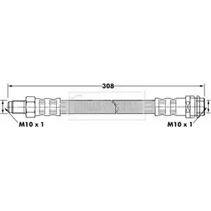 Тормозной шланг BORG & BECK IYUUTE BBH7324 V9TT 2 3147075