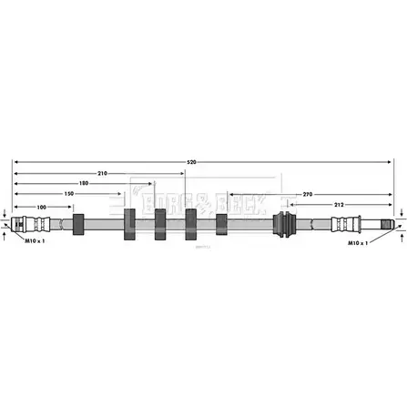 Тормозной шланг BORG & BECK 3I7I M 3147285 BBH7572 HJ1JHLK