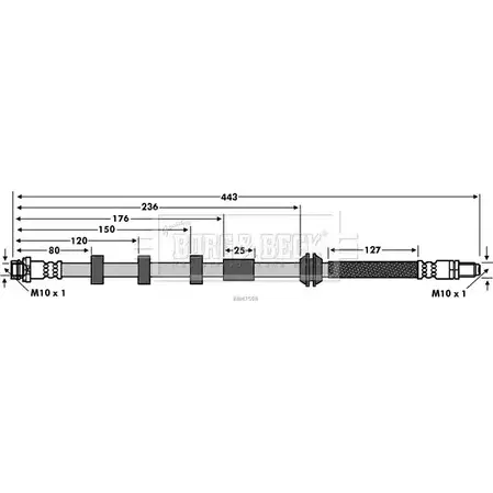 Тормозной шланг BORG & BECK 4ZGNG 0 3147311 60OIEO7 BBH7598 изображение 0