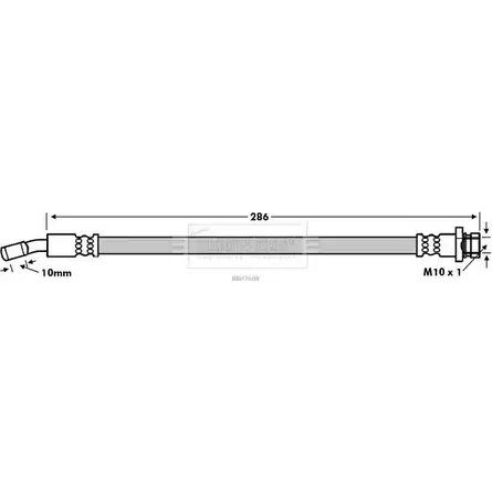 Тормозной шланг BORG & BECK 6SL RHV3 H4TZ5T 3147321 BBH7608 изображение 0