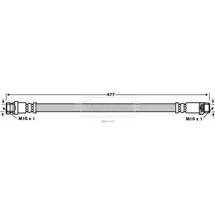 Тормозной шланг BORG & BECK NGTMZ P 3147452 7HURPI BBH7742