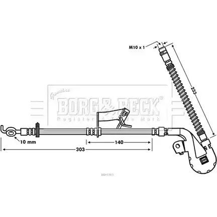 Тормозной шланг BORG & BECK BBH7763 2QSC70T 3147473 73O 6L