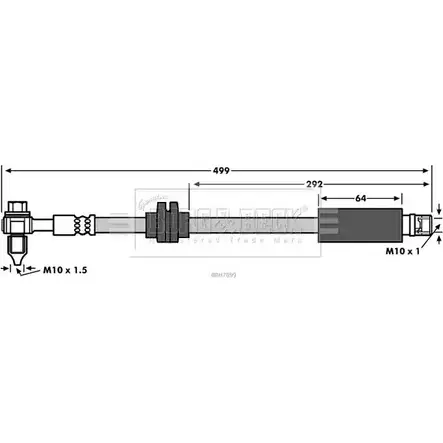 Тормозной шланг BORG & BECK 6QEVI OA622 XT BBH7899 3147605