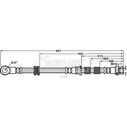 Тормозной шланг BORG & BECK N0 AH47 14RJXZ BBH7932 3147636