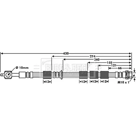 Тормозной шланг BORG & BECK EOC41UO BBH7952 3147653 9 1B13
