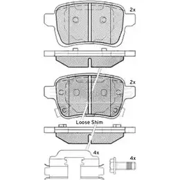 Тормозные колодки, дисковые, комплект BORG & BECK BBP2536 4KFM8 RW9 50 3151184 изображение 0