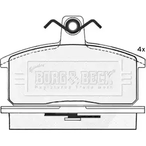 Тормозные колодки, дисковые, комплект BORG & BECK BBP2545 3151191 G6JM TF 9G4DB изображение 0