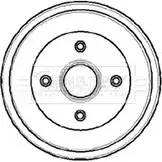 Тормозной барабан BORG & BECK 9GPT3 3151226 BBR7033 BLJV V изображение 0