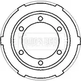 Тормозной барабан BORG & BECK Z XAOU6 BBR7187 3151374 CQ9332D изображение 0