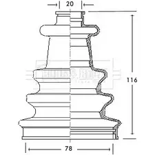 Пыльник шруса, ремкомплект BORG & BECK DW6B7 BCB2080 3154711 C DI98SE изображение 0