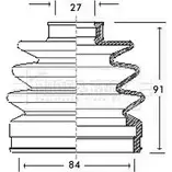 Пыльник шруса, ремкомплект BORG & BECK 3154750 BCB2185 SMPMWH P5A4 8DQ