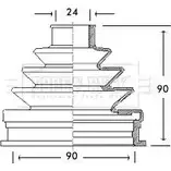 Пыльник шруса, ремкомплект BORG & BECK HU2J C9T BCB2240 3154779 GL58T