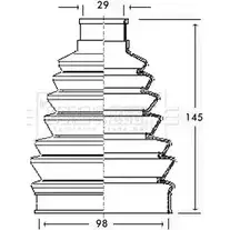 Пыльник шруса, ремкомплект BORG & BECK 3154808 Y 6YGP BCB2284 6165OK