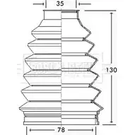 Пыльник шруса, ремкомплект BORG & BECK TUTQ R 50KZL BCB2340 3154859