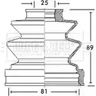 Пыльник шруса, ремкомплект BORG & BECK 1VGKI1V BCB2458 3154944 3R CBLZ