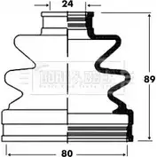 Пыльник шруса, ремкомплект BORG & BECK 3155119 MDG VB5 PN0R2 BCB2824
