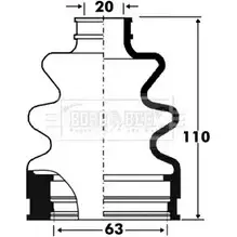 Пыльник шруса, ремкомплект BORG & BECK 6XO 5TKB 3155181 BCB2887 453B9A