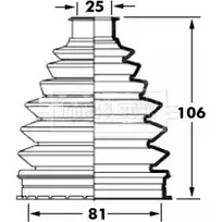 Пыльник шруса, ремкомплект BORG & BECK 3155233 P16 E2J9 W2CZ2B BCB6020