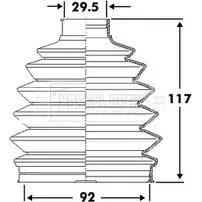 Пыльник шруса, ремкомплект BORG & BECK BCB6107 UBC4O9T JVCSL 5S 3155315