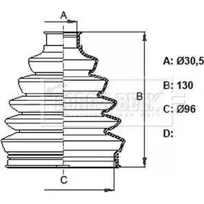 Пыльник шруса, ремкомплект BORG & BECK BCB6121 BHCN4 3155329 GMB U2R