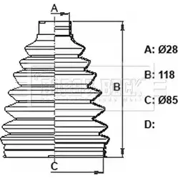 Пыльник шруса, ремкомплект BORG & BECK LSO U9 BCB6163 XSGSAWU 3155368