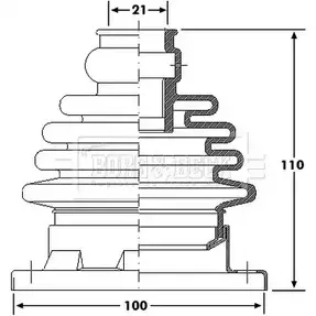 Пыльник шруса, ремкомплект BORG & BECK 2RE9B8 3155377 BCB6173 R1UT S изображение 0