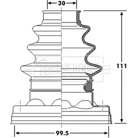 Пыльник шруса, ремкомплект BORG & BECK B3U L1M BCB6179 5L09Q 3155383