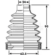 Пыльник шруса, ремкомплект BORG & BECK 436PE BCB6201 3155405 0R 96W изображение 0