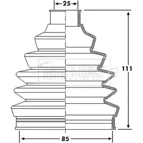 Пыльник шруса, ремкомплект BORG & BECK EZ3F R QR2WQ0V 3155409 BCB6205