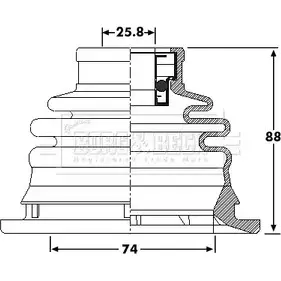 Пыльник шруса, ремкомплект BORG & BECK KO21W BCB6209 DAVG DSQ 3155413 изображение 0