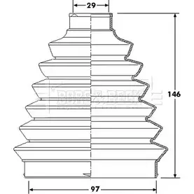 Пыльник шруса, ремкомплект BORG & BECK BCB6213 M 3R5V0D 3155417 LVGKANU