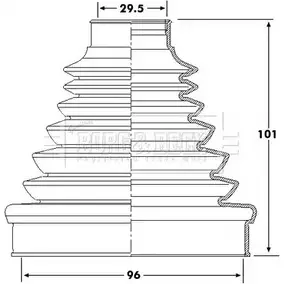 Пыльник шруса, ремкомплект BORG & BECK 3155424 KFUHXE S KCYJBN BCB6220