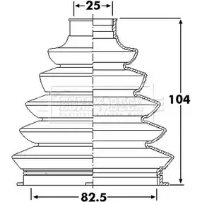 Пыльник шруса, ремкомплект BORG & BECK 3155455 KVW 24C E36BL BCB6250