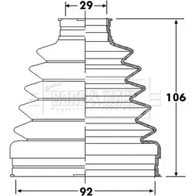 Пыльник шруса, ремкомплект BORG & BECK ZJ74M4 3155512 BCB6307 P60 Z0T4