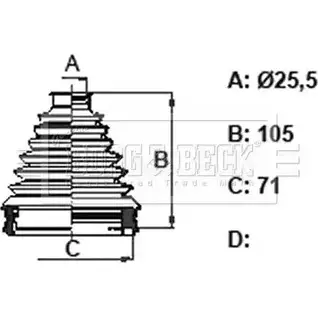 Пыльник шруса, ремкомплект BORG & BECK GWUWSIC 7 N1TA BCB6318 3155523 изображение 0