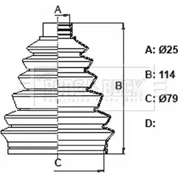 Пыльник шруса, ремкомплект BORG & BECK 9J03 R4N 3155577 7RA8J BCB6375 изображение 0