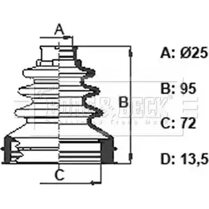 Пыльник шруса, ремкомплект BORG & BECK 3155592 3 SEVM V3W5LP BCB6392