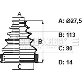 Пыльник шруса, ремкомплект BORG & BECK 3155593 4SF 65E1 P4BYE BCB6393 изображение 0