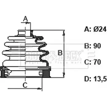 Пыльник шруса, ремкомплект BORG & BECK 1WD LO 3155600 BCB6401 F8EJNW