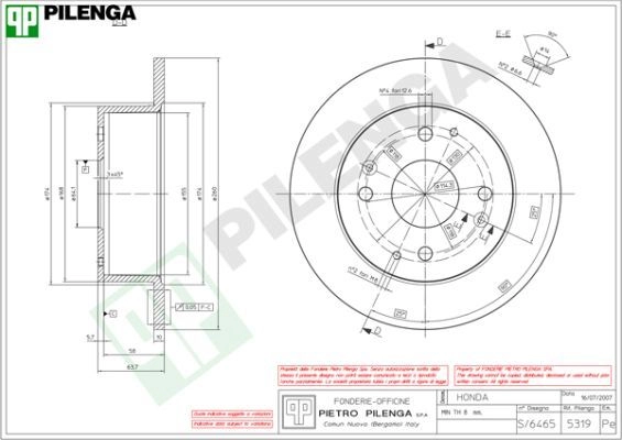 Тормозной диск PILENGA 5319 A CZQ1 2363380