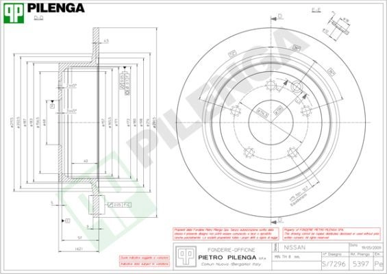 Тормозной диск PILENGA 2 9RB4FV 5397 2363439 изображение 0