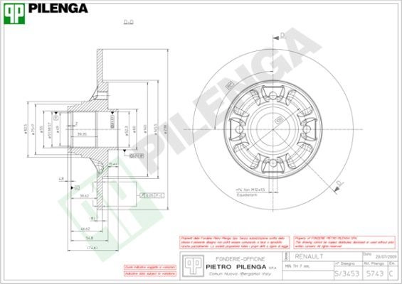 Тормозной диск PILENGA LW3KM3 E 5743 2363590